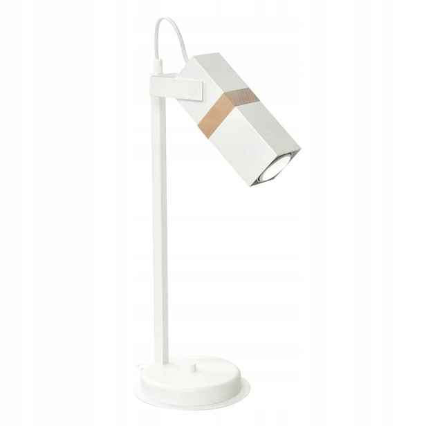 Stolní noční lampa, bílá, nastavitelná, dřevo Milagro