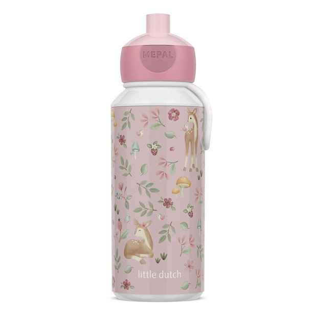 Světle růžová plastová dětská lahev 400 ml Fairy Garden by Little Dutch – Mepal