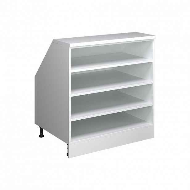 Vicco SKŘÍŇ POD ŠIKMOU STŘECHU Rion Bílá 80 x 81.8 cm se 4 přihrádkami, korpus skříně hloubka 60 cm