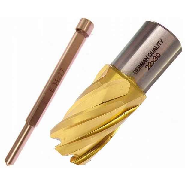 Vrták Trubkový Trepanační Fréz 22 mm 22 x 30 mm Hss-tin Pilot