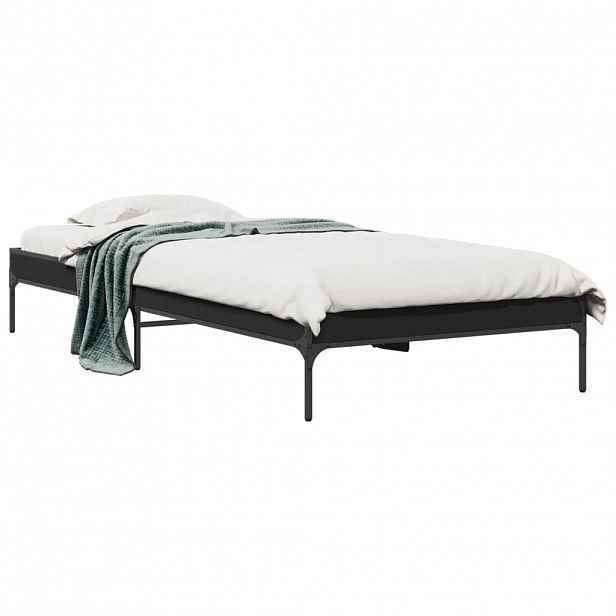 vidaXL Rám postele černý 75 x 190 cm kompozitní dřevo a kov