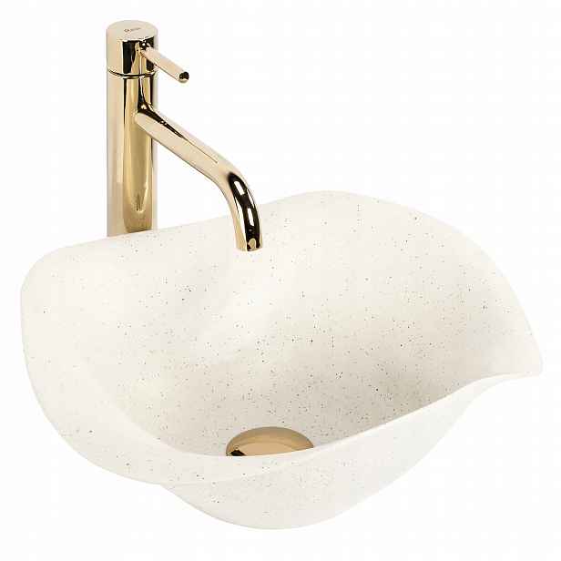 Umyvadlo Na Desku Asymetrické Handmade Art Ivory Krémové HM-35B Světle Béžové