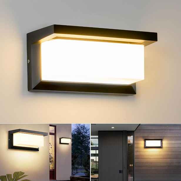 2ХLED venkovní nástěnná lampa 18W IP65, voděodolná, teplá bílá