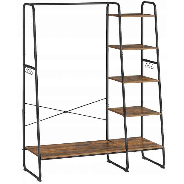 Multifunkční rustikální šatní věšák na oblečení s 5 úrovněmi Loft