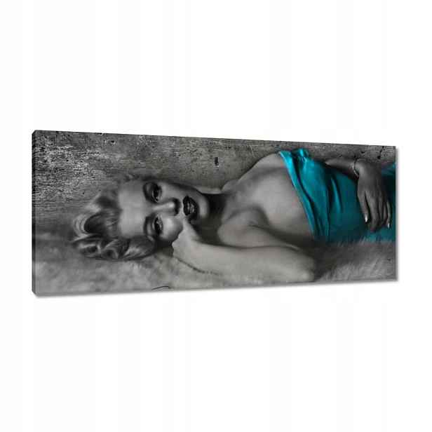 Obrazy 100x40 Marilyn Monroe v tyrkysové barvě
