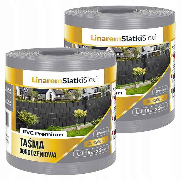Stínící Panelové Pásy Premium 1200g Šedá Pro Panelové Oplocení 19x26m 2ks