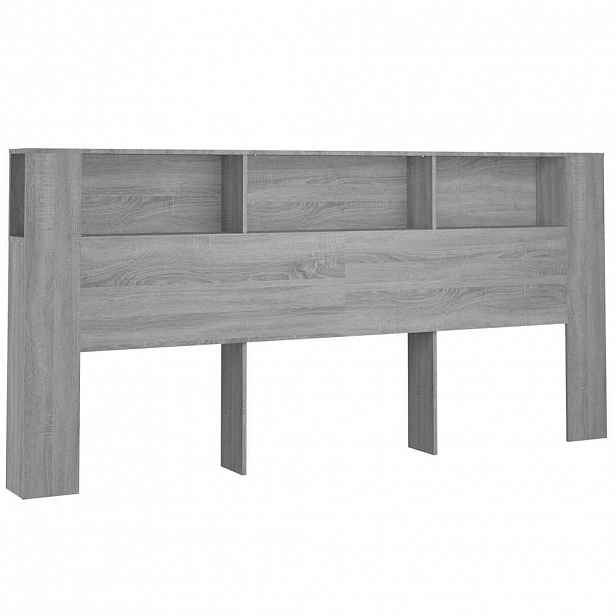 vidaXL Čelo postele s úložným prostorem šedé sonoma 220x18,5x104,5 cm