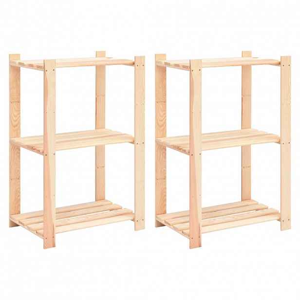 vidaXL Regály 3 police 2 ks 60 x 38 x 90 cm masivní borovice 150 kg