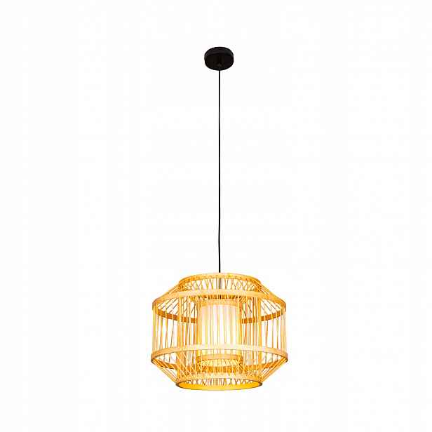 Závěsné Stropní Svítidlo Bambus Boho Rattan Dřevo Loft