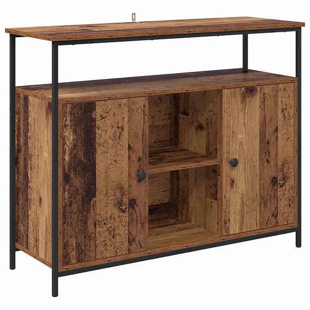 vidaXL Servírovací skříň Staré dřevo 100 x 35 x 80 cm Kompozitní dřevo