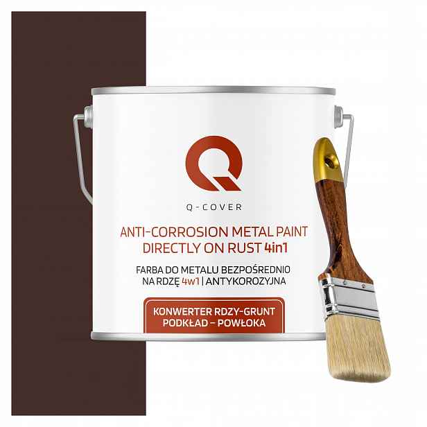 Barva na kov Antikorozní 5L Vysoký lesk Čokoládově hnědá štětec
