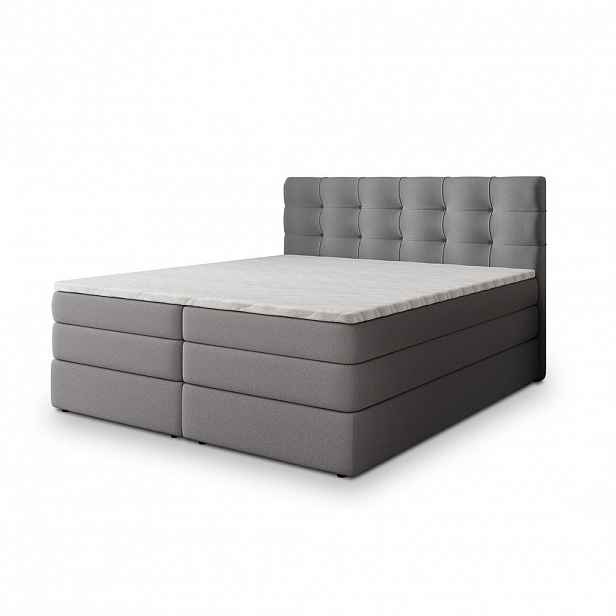 MASSENO POSTEL BOXSPRING AREZI 140x200 cm, s matrací a úložným prostorem, šedá