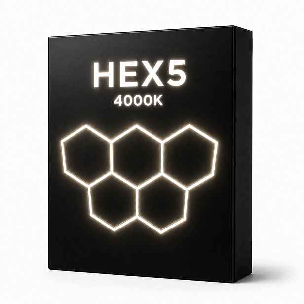 Sada Led lamp Hexagon 5 bílá 229x158 cm detailingová garáž 4000K