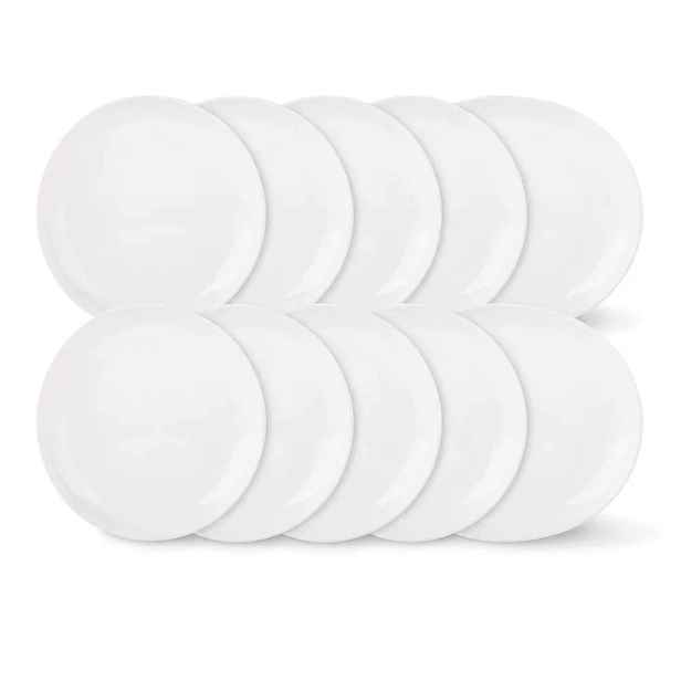 Sada talířů 12 Kusů Dezertní talíře 20,5 cm Porcelánové Crema