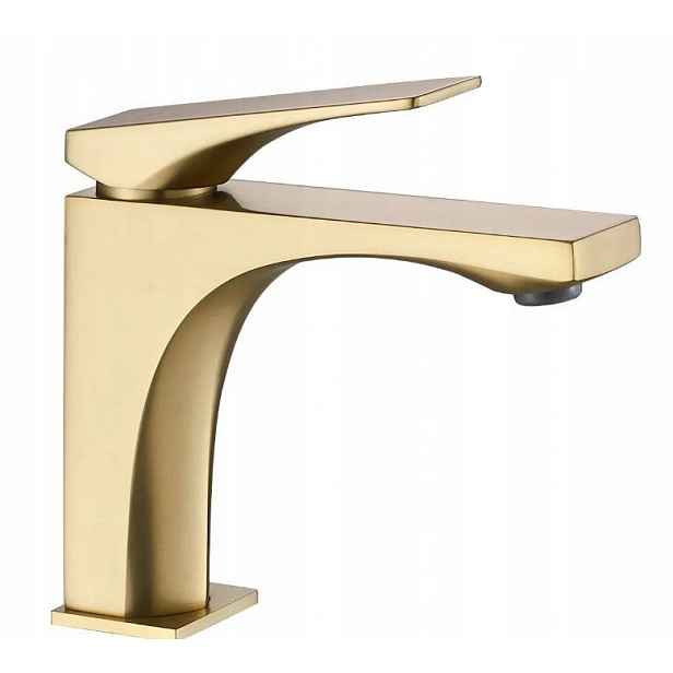 Umyvadlová Baterie Joe Zlatá Kartáčovaná Nízká