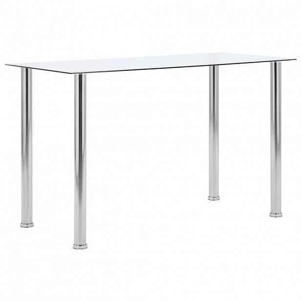 vidaXL Jídelní stůl průhledný 120 x 60 x 75 cm tvrzené sklo