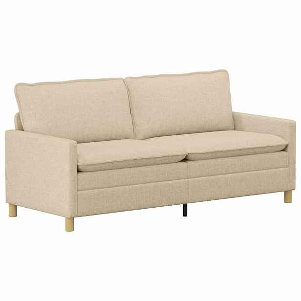vidaXL Pohovka Pro 3 osobu Krémová 196 x 81 x 87,5 cm Textil