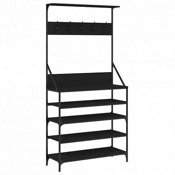 vidaXL Stojan na oblečení s prostorem pro obuv černý 90 x 34 x 184 cm