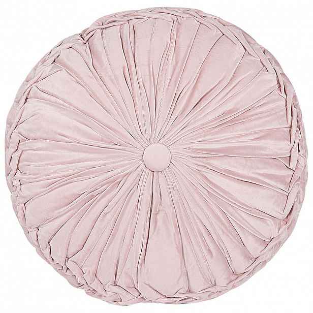 Beliani DEKORATIVNÍ POLŠTÁŘ Pastelově růžový 40/40 cm Udala