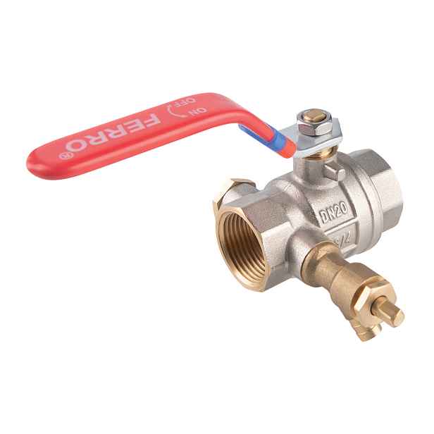 Ferro Kulový plnoprůtočný kohout s vypouštěním čtyřhran  5/4", ovládání kohoutu páka MM
