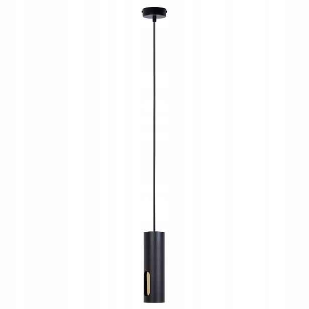 Moderní závěsná lampa, černá zlatá tuba do kuchyně nad ostrovní bar Sigma