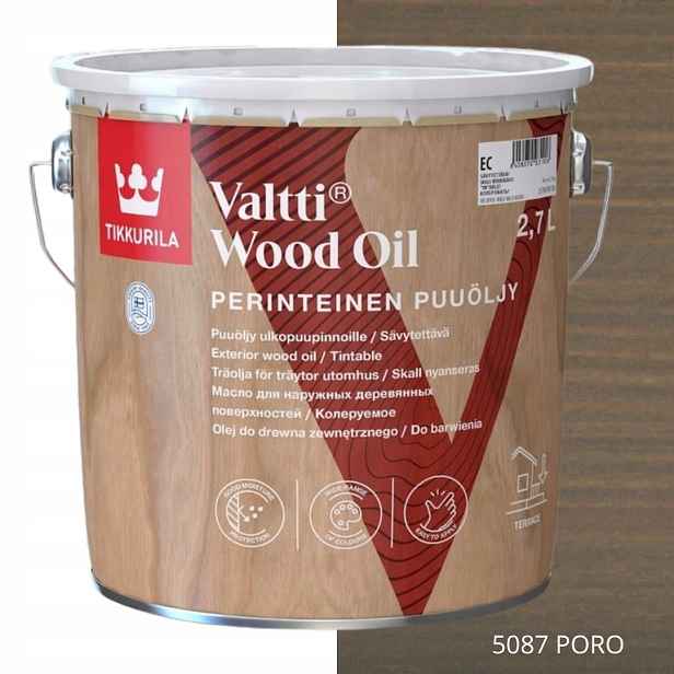 Tikkurila Valtti Wood Oil Olej Na Dřevo 2,7 L Barva 5087 Poro