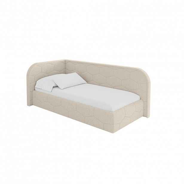ALTDECOR JEDNOLŮŽKOVÁ POSTEL pro mládež s úložným prostorem, vpravo - JAXY 80x200 tmavě béžová