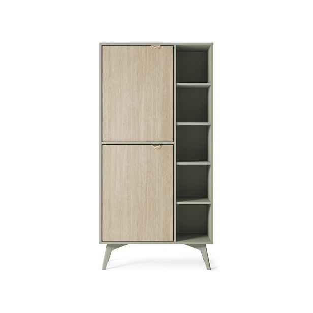 ArtPS Regál TIMBER RG80 | béžová/zelená