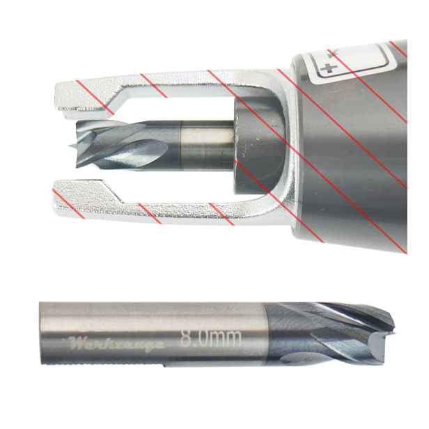 Fréza HSS-Co 8x44 mm Kobaltová 3-břitá s karbidem Wolframu pro řezání