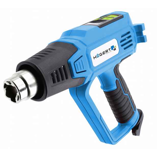 Horkovzdušná Pistole Hoegert Technik 2000 W, 230 V, 600 °C LCD displej, Regulace Teploty.