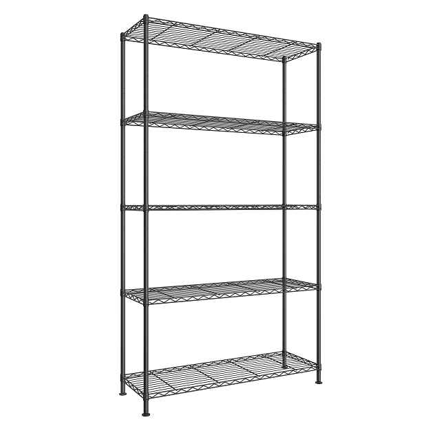 Songmics Kovový sprchový regál 5 polic 565 kg 90 x 30 x 161 cm černý
