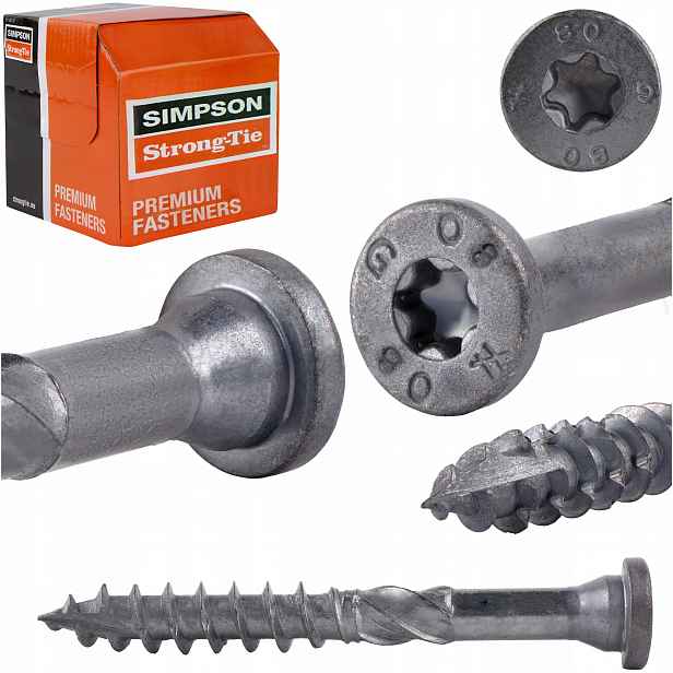 Tesařské vruty 10x80 mm 50 ks Torx pro spojovací prvky Simpson Ssf
