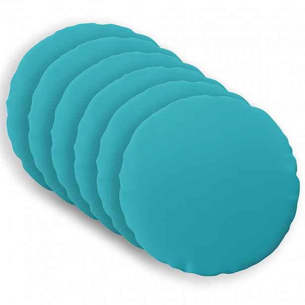 vidaXL Povlak na polštář 6 pcs HEERLEN Tyrkysová Ø 30 cm Polyester