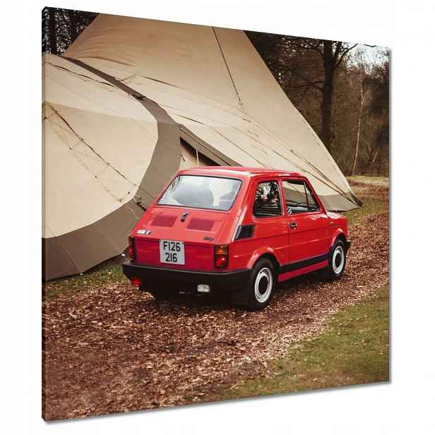 Obrazy 90x90 Červený malý Fiat 126p
