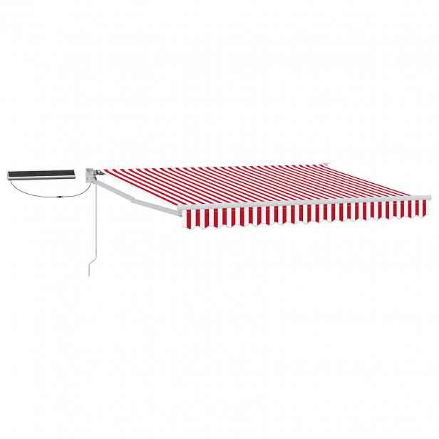 vidaXL Elektrická Retrakční markýza Červená a bílá 3 x 2,5 m