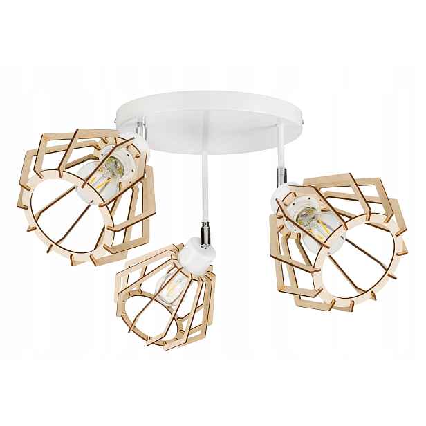 Lampa stropní svítidlo Pohyblivý Lustr loft Dřevo
