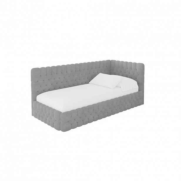 ALTDECOR JEDNOLŮŽKOVÁ POSTEL pro mládež s úložným prostorem, vlevo - MULY 80x200 šedá