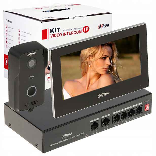 Ip videotelefonní sada Dahua KTP03 video interkom s přepínačem PoE Ir aplikace