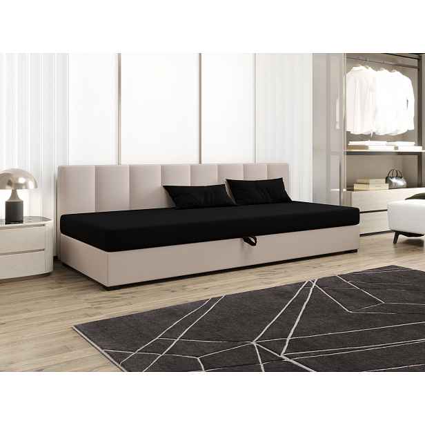 Jednolůžková postel 90x195 MANKA BIZ 1 - černá / ecru