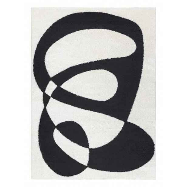 Kusový koberec Mode 8531 abstract cream/black, 80x150, bílá, černobílá, kancelář, Dywany Łuszczów