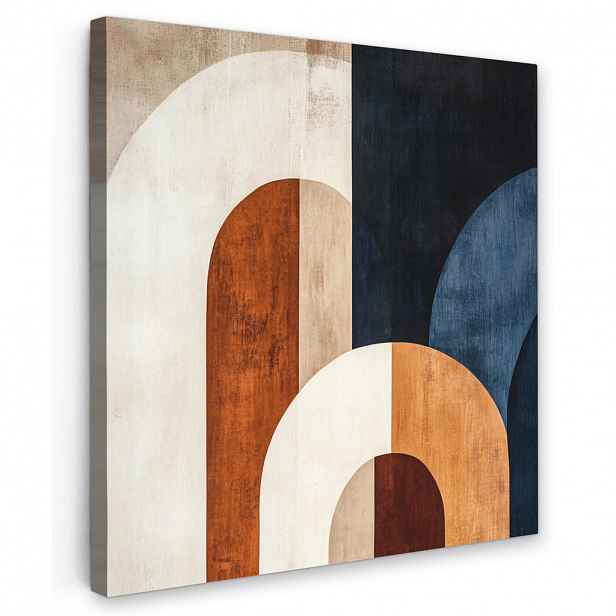 MuchoWow OBRAZ NA PLÁTNĚ Abstraktní - Tvary - Tmavě modrá 50x50 cm