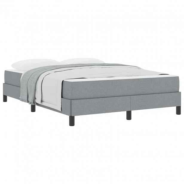 vidaXL Postel s boxspringem Světle šedá 140 x 190 cm textil