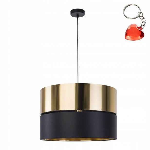 Závěsná stropní lampa Lustr Převis Stropní Svítidlo Černá Zlatá E27 Tk Lighting
