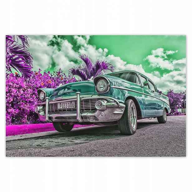 Plakáty 200x135 Klasické auto v tyrkysové barvě