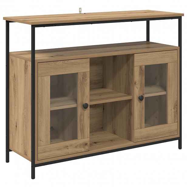 vidaXL Servírovací skříň Artisanový dub 100 x 35 x 80 cm