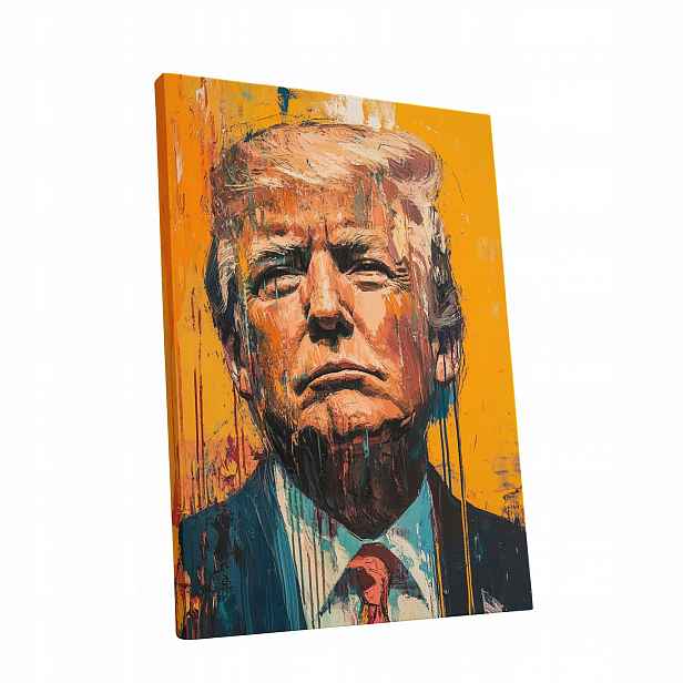 Obraz na plátně Portrét Donalda Trumpa v obývacím pokoji Trumpa dárek 60x80