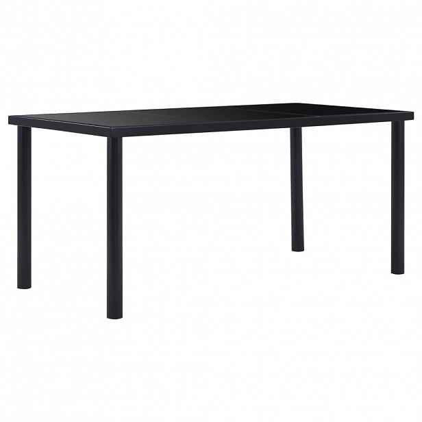 vidaXL Jídelní stůl černý 160 x 80 x 75 cm tvrzené sklo