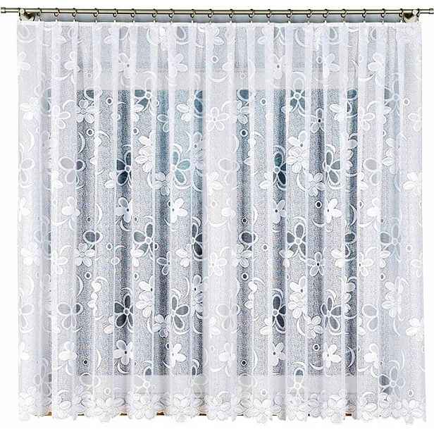 Záclona Renata 500x170 cm vzor 49885 jednoduchá s květinami (s lemováním)