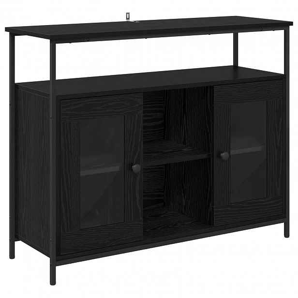 vidaXL Servírovací skříň Černý dub 100 x 35 x 80 cm Kompozitní dřevo