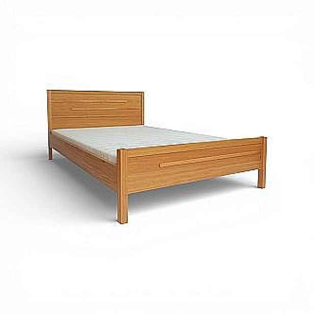 Kasvo Dýhovaná postel BRANDON DOUBLE 135x192 cm vč. roštu DUB